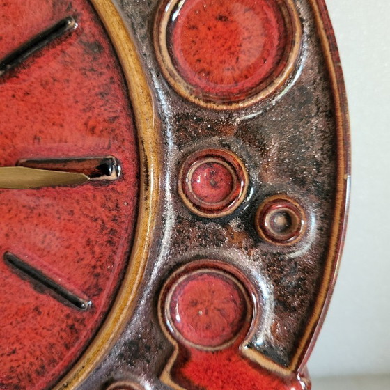 Image 1 of Horloge space age,fat Lava en céramique émaillée, west germany, vintage 1960,70 