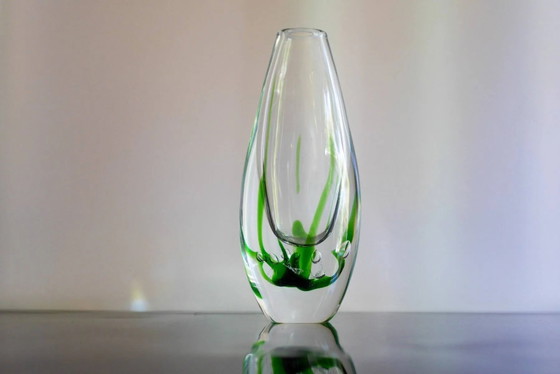 Image 1 of Seaweed & Fish Vases by V. L. Kosta, Set of 2