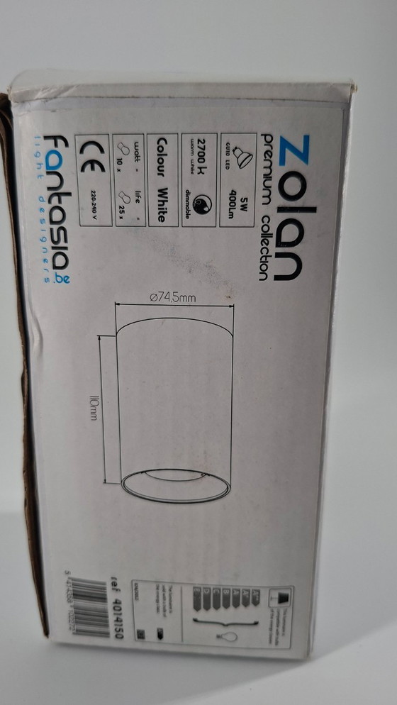 Image 1 of Foco de superficie / plafón LED cilíndrico en blanco o dorado