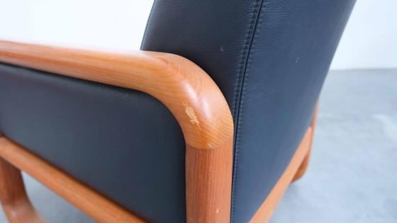 Fauteuil Lounge Vintage Danois en Teck – Wood, Leather (photo 6 of 7)