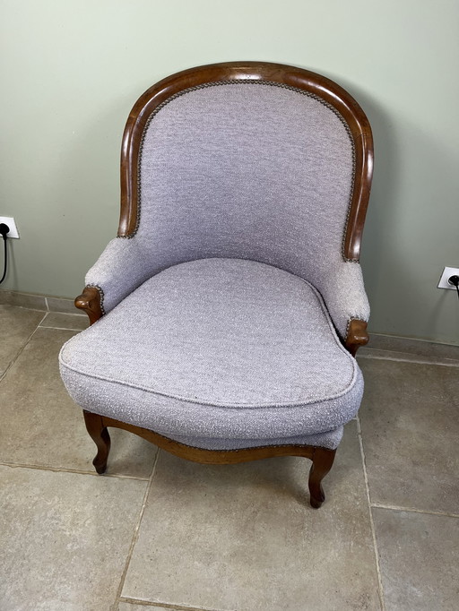 Fauteuil de style Louis Philippe Lilas