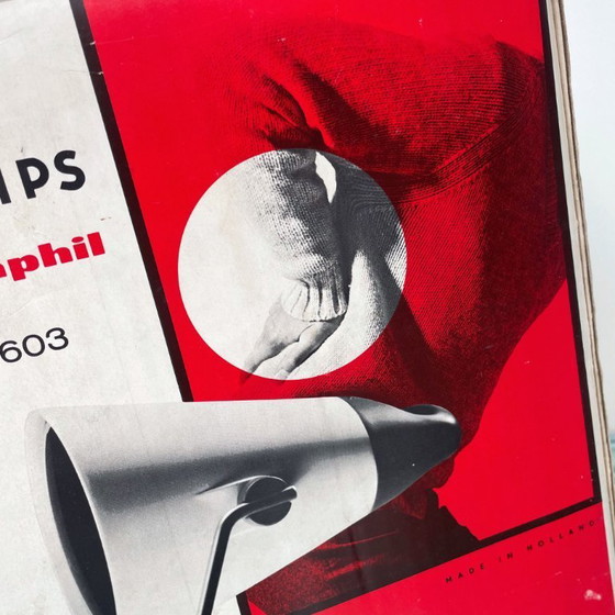Image 1 of Vintage Jaren 60 Philips Infraphil HP 3603 Infraroodlamp met Doos en Handleiding