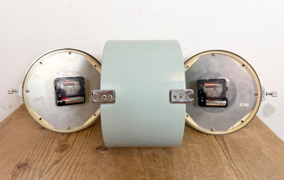 Image 1 of Vintage grijze Seiko Maritime dubbelzijdige wandklok, jaren 80