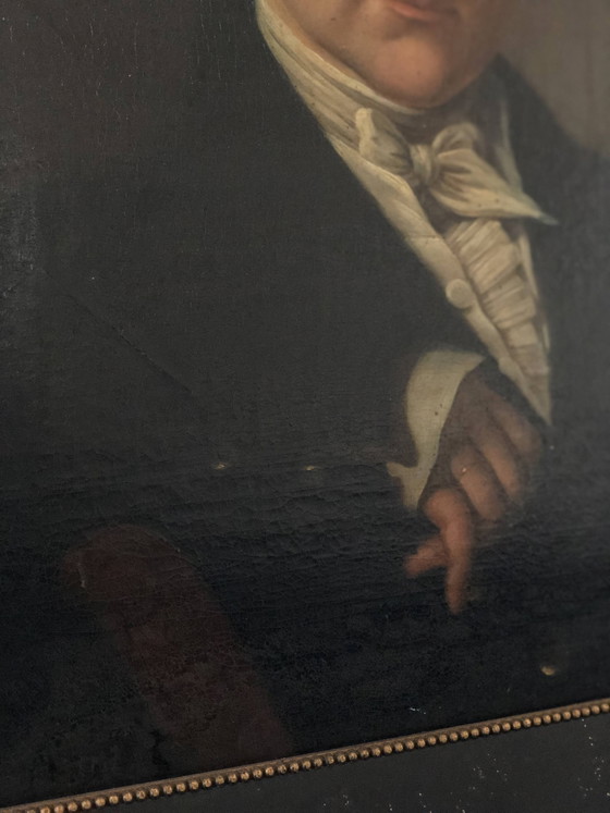 Image 1 of Portrait ancien à l'huile d'un gentilhomme hollandais, XIXe siècle