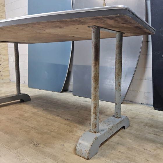 Vintage (50s) Industriële Tafels / Tafelbladen (Gispen Stijl) Werk Tafels (4x) Prijs Per Stuk – Bureau, Metal (photo 4 of 15)