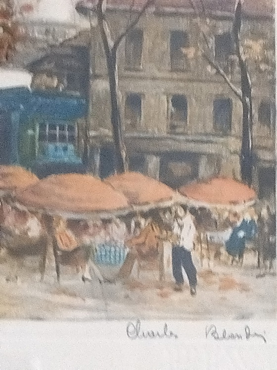 Image 1 of Litografia firmata da Charles BLONDIN (1913-1991) - "Parigi, Place du Tertre"