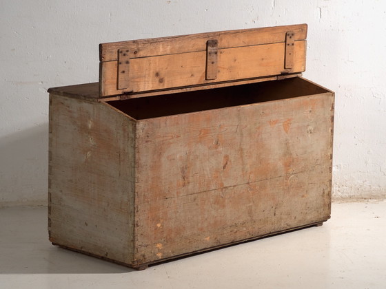 Malle Ancienne en Bois de Pin, Europe Centrale, vers 1900, Armoires de rangement, Rustic (photo 5 sur 10)