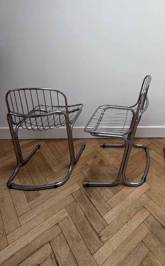 Vintage “Gaston’s Rinaldi” style chairs – Dining chairs, Chrome (photo 4 of 5)