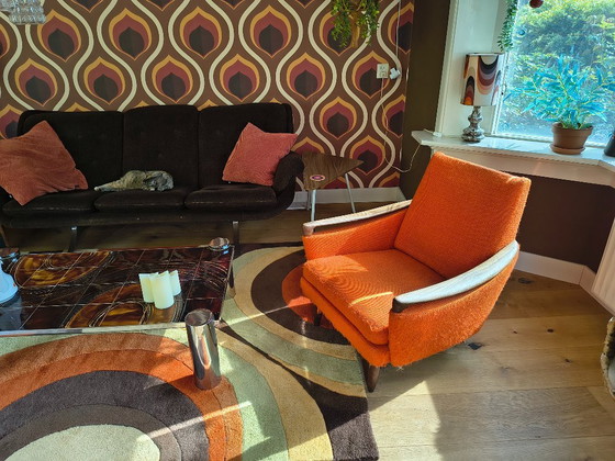 Seventies Kuipstoel (Renovatie Object) – Fauteuils, Textile, Wood (photo 7 of 8)