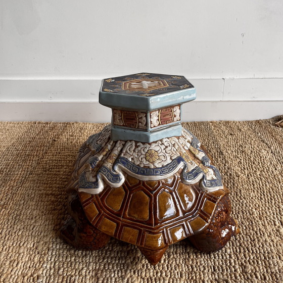Image 1 of Support pour plantes en forme de tortue en céramique, années 70