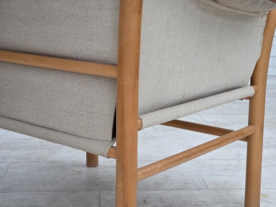 1970s, Swedish design by Gunnar Kentemo, armchair model G7 Pedro, leather., Wood, Brown, Mid Century Modern (photo 14 of 15)