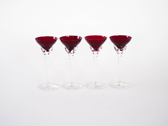 Image 1 of Set of ruby glasses, Danish design, 1970s, manufactured in Denmark