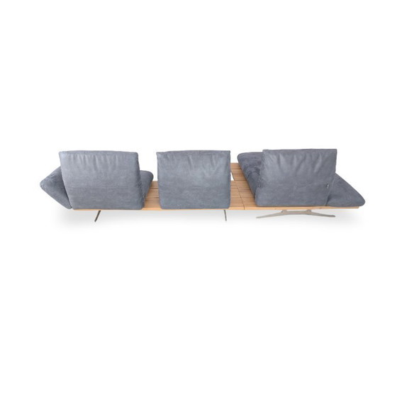 Image 1 of Originele Koinor Schwof hoekbank, designbank Bison 69, blauw leer