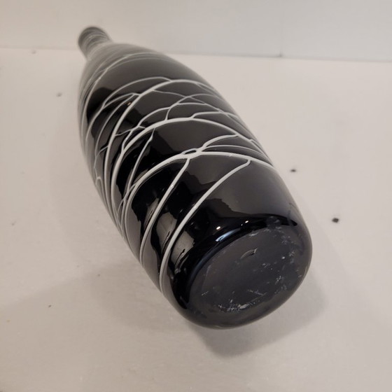 Image 1 of Paar "schwarz-weiße" Vasen, Glas, 70er Jahre - Frankreich