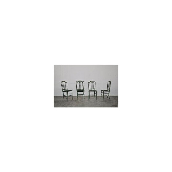 Image 1 of Set of 4 vintage Chiavari hand-painted dining chairs, 1950s