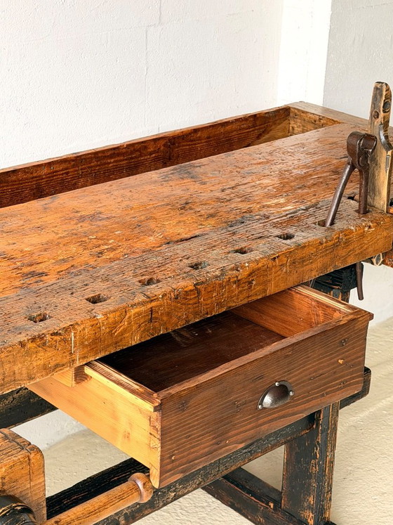 Établi de menuisier ancien en bois, années 1890 – Objets déco, Wood (photo 9 of 21)