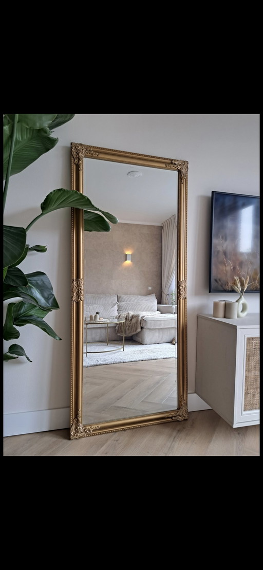 Grand miroir avec cadre antique or-bronze