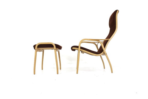 as new, Museum Condition! Vintage Lamino Chair from 1966, Yngve Ekström for Swedese, Nubuck Leather