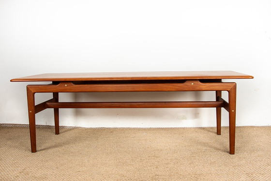 Image 1 of Grande tavolino danese in teak con 2 portadocumenti laterali 1960.
