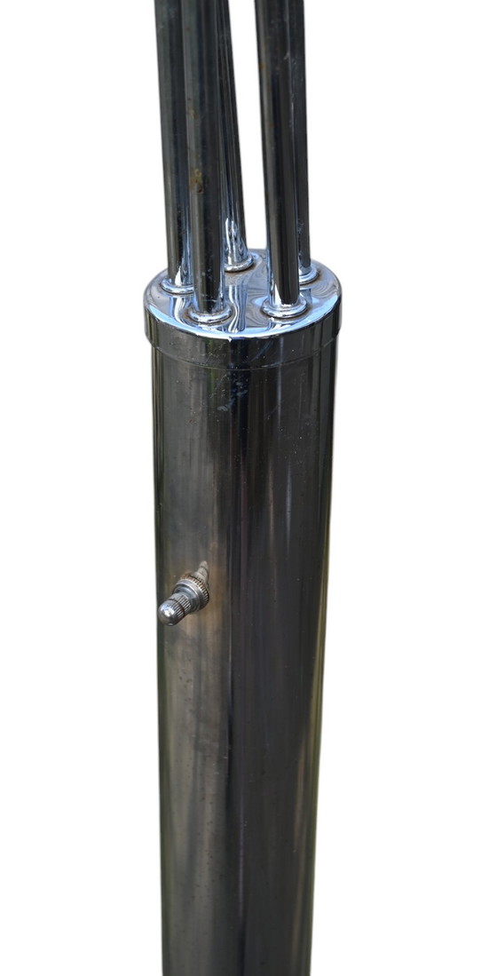 Image 1 of Vintage Chrome Arc Lamp with 5 Arms