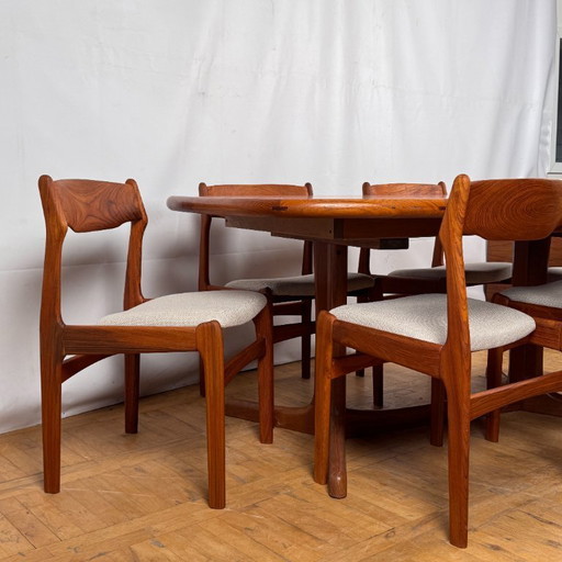 Ensemble de 6 chaises de salle à manger danoises en teck Erik Buch pour O.D. Møbler, années 1960 - Mid-Century Modern