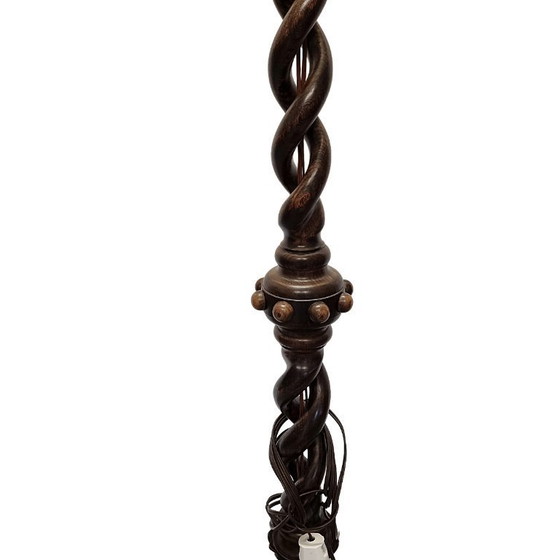 Image 1 of Vintage turned wooden floor lamp, 1950s/60s