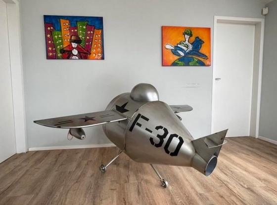 Image 1 of Groot vliegtuig met klok