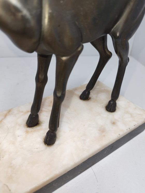 Esculturas Art Déco francesas originales con dos gacelas – Marble, Metal (photo 5 of 13)