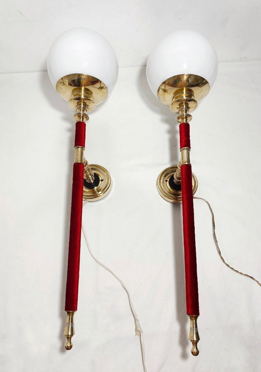 Pair of wall sconces. Spain, 1950s.