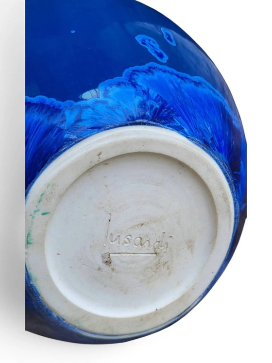 Jarrón de porcelana esmaltada con cristalizaciones azules, Patrice Lusardi – Jarrones, Porcelain (photo 6 of 15)
