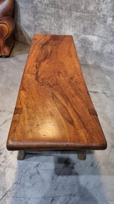 Image 1 of Vintage jaren 70 Brutalist coffee table salontafel uit Acacia hout