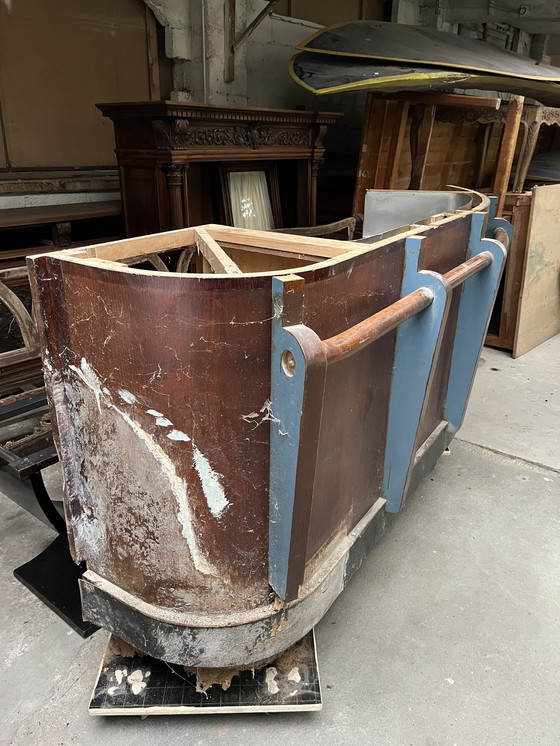 Image 1 of 1950s oak and Formica bar
