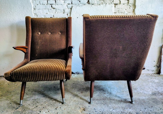 Image 1 of Midcentury Set 3-Seater Sofa and Two Armchairs Scandinavian Design