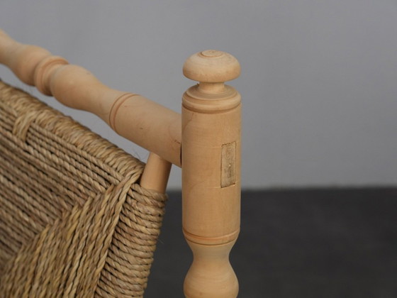 Fauteuil lounge en jonc de mer tressé, France, années 1970 – Wood, Vintage (photo 10 of 10)
