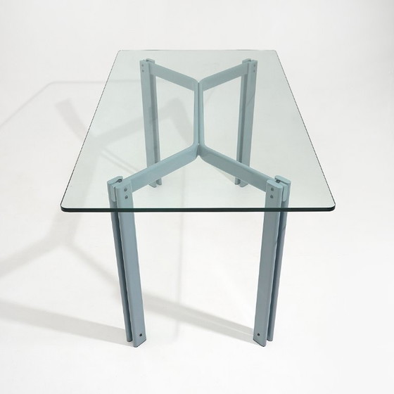 Image 1 of Table with rectangular glass top by Bruno Brunati and Carlo Zerbaro for Cidue, 1980s