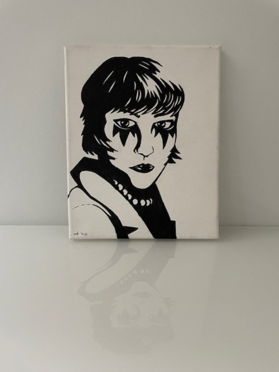 Image 1 of Loek Vugs ausdrucksstarkes Porträt auf Leinwand 24 x 30 cm