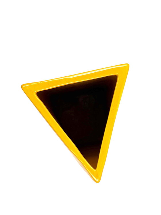 Image 1 of Vase en céramique jaune de l'ère spatiale, Pietro Arosio, Parravicini Italie vers 1960