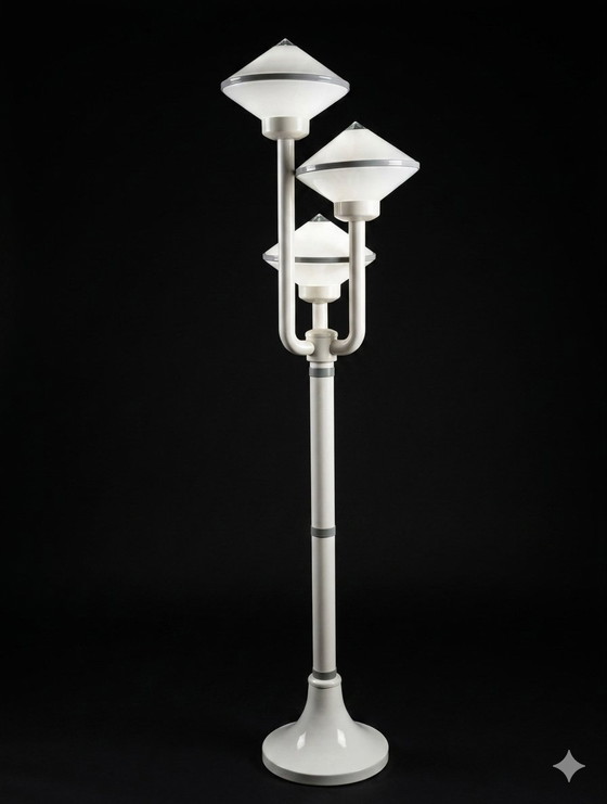 Image 1 of Lampada da terra vintage in stile Space Age – Design a triplo UFO – 155 cm

