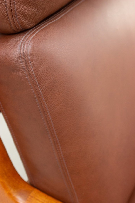 Image 1 of Canapé vintage en teck, style danois, Juul Kristensen, cuir, milieu du siècle