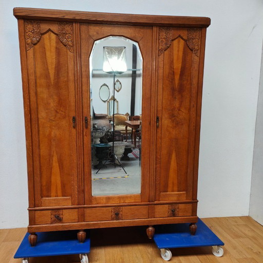 Vintage Art Deco Kleiderschrank, zerlegbarer Kleiderschrank