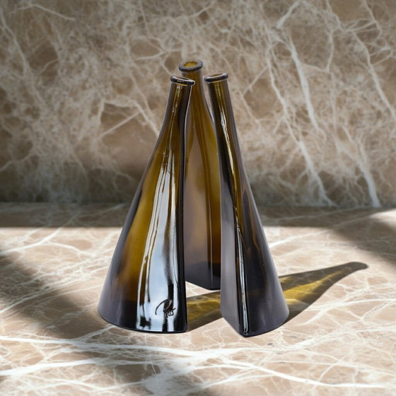 Image 1 of Vase sculptural en verre « Paco » rare de O. Frey & Co – Design moderne du milieu du siècle