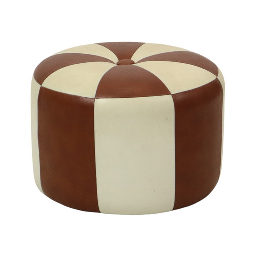 Vintage Pouf Two-tone Skai
