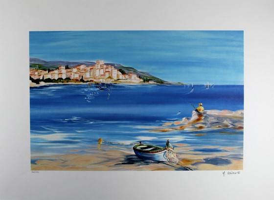 Image 1 of Anne Marie Briante "Le Pêcheur" Lithographie Signée et Numérotée