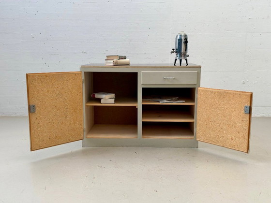 Vintage Sideboard – Industrial Design, Grey & Brown – Wood (photo 5 of 12)