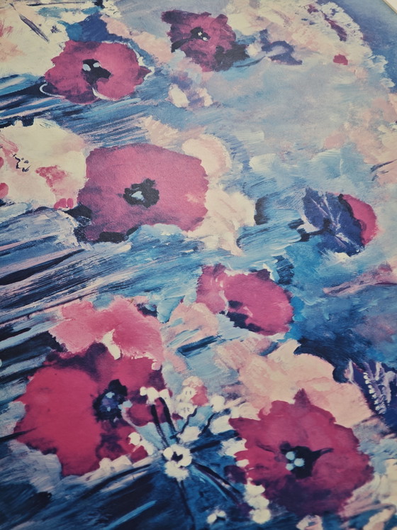 Image 1 of Ingelijst opdruk veldbloemen klaprozen 61x81cm