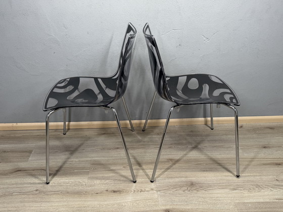 Image 1 of Set of designer canteen chairs Luisa Battaglia – anthracite