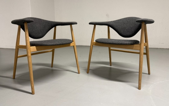 2x Gubi Masculo Dining Chairs GamFratesi Design – Wood, Cotton (photo 4 of 7)