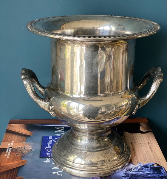 Image 1 of Raffreddatore per champagne francese d'epoca placcato in argento