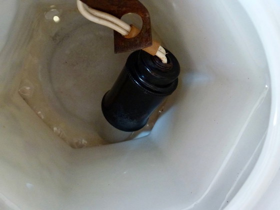 Image 1 of Vintage Perfume Lamp / Smoke Dispeller in the Shape of a Chinese Pagoda - Porcelain.