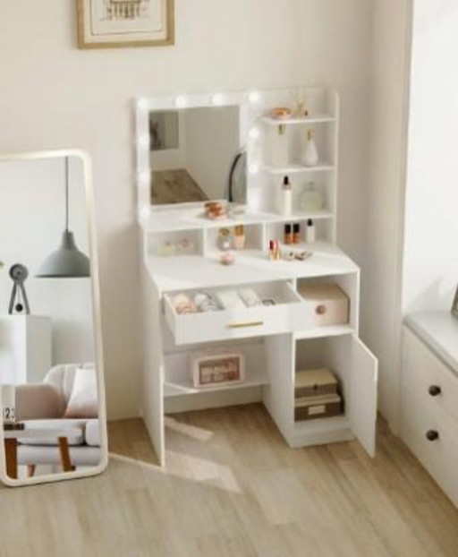 Makeup Vanity Desk With Mirror & Light